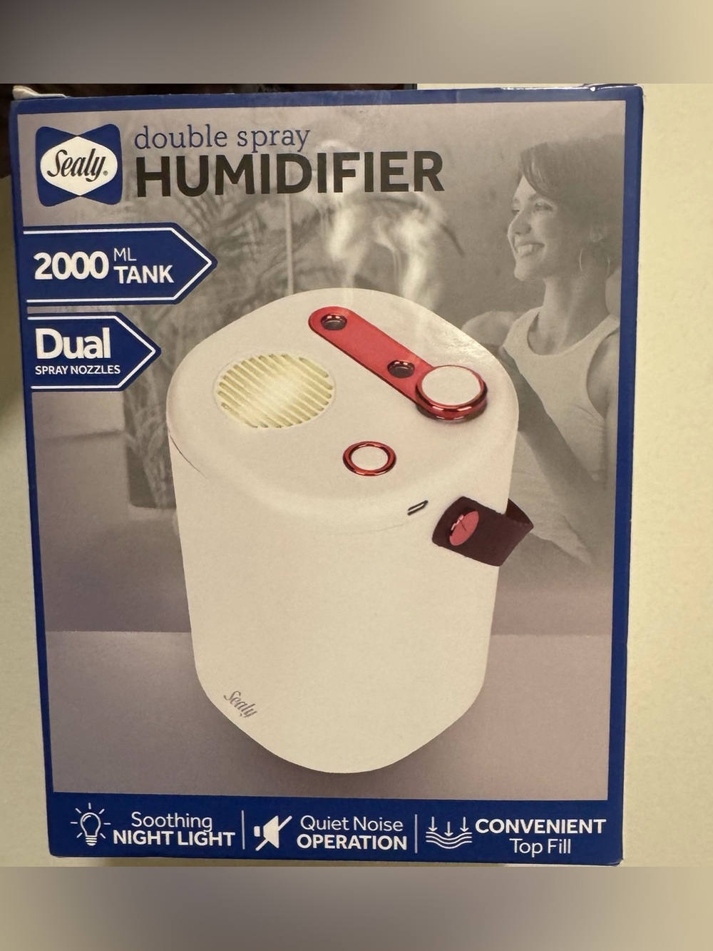 Sealy White and Rose Gold 2000ml Double Spray Humidifier
